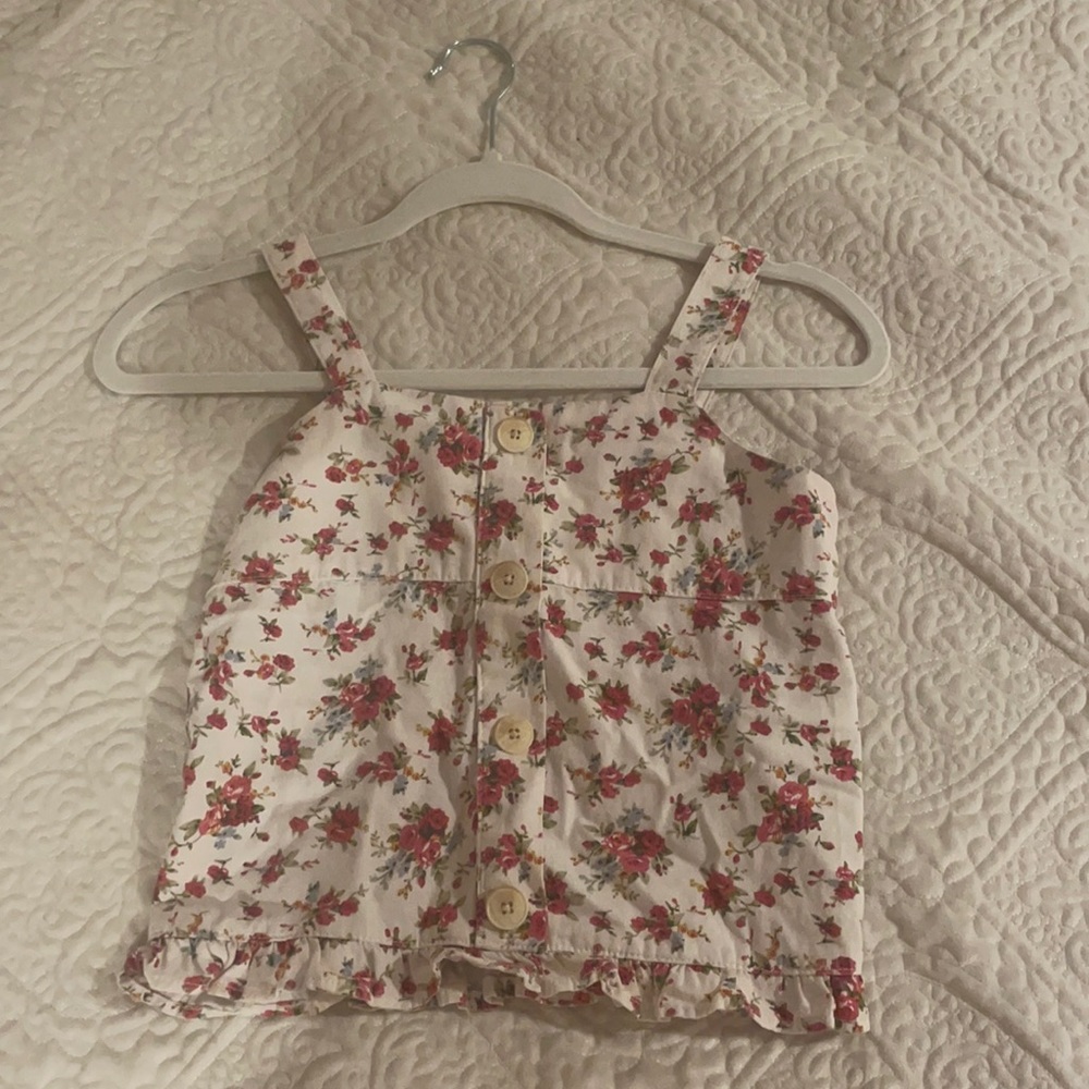 Zara girls button tank top